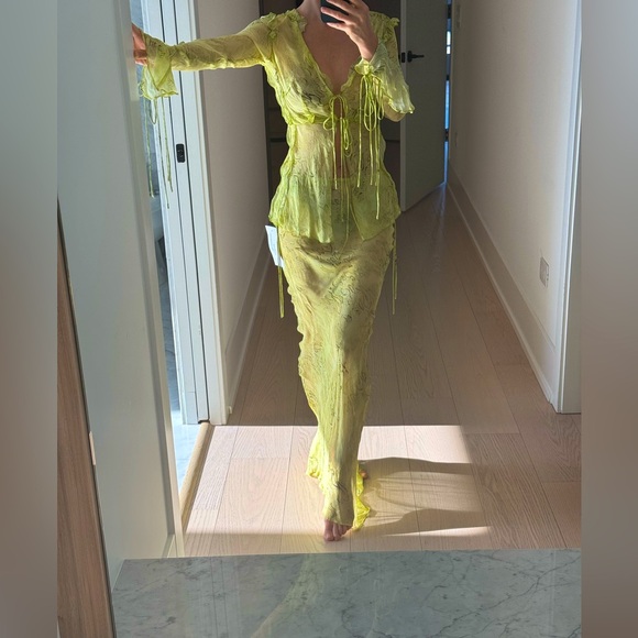 NWT Rat & Boa Cobra Skirt in Lime Green - Picture 5 of 6